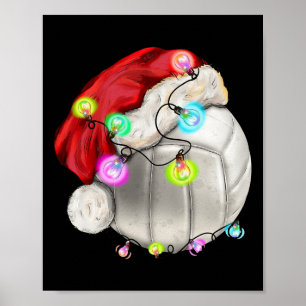 Affiche Bal de volley-ball avec Santa Hat Christmas Kid Bo