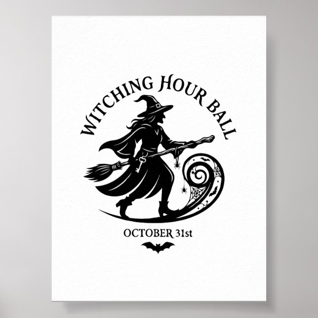 Affiche Bal sorcier de l'heure de la sorcellerie Halloween (Devant)