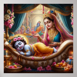 Affiche Bala Krishna Berceau Ethnique Chaleureux Paisible