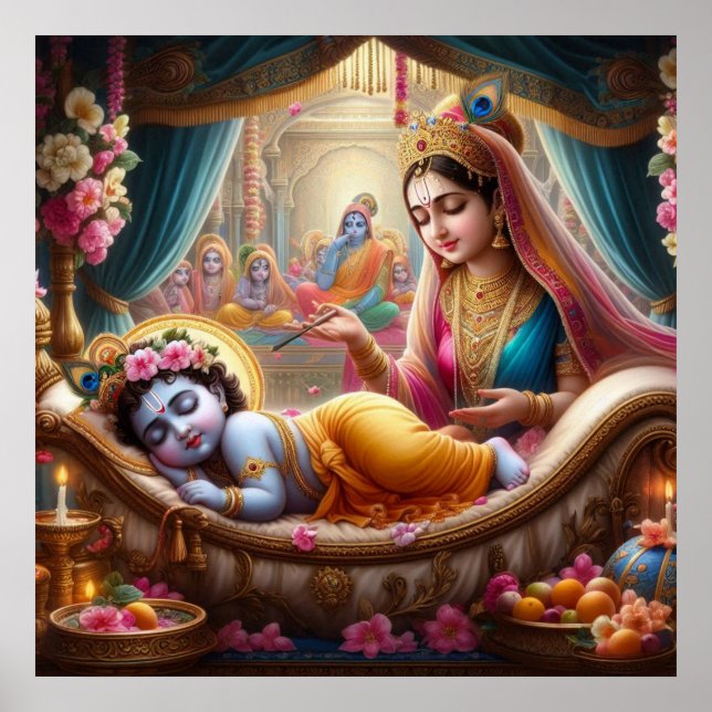 Affiche Bala Krishna Berceau Ethnique Chaleureux Paisible (Devant)
