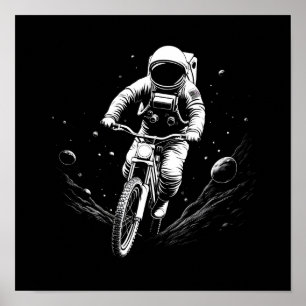 Affiche Balade à vélo d'astronaute cosmique Aventure spati