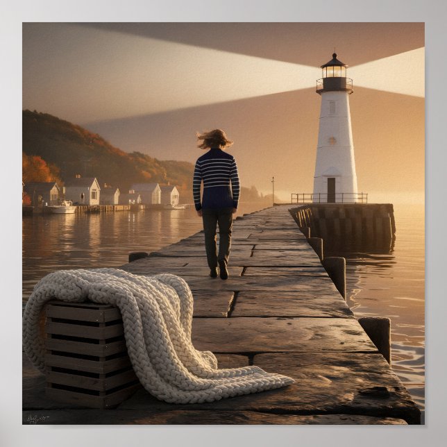 Affiche Balade confortable phare Nautique Automne Serenity (Devant)