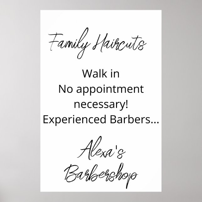 Affiche Balade en coiffure de famille dans le salon Barber (Devant)