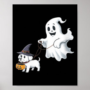 Affiche Balade Fantôme Féminin T-shirt Halloween en V