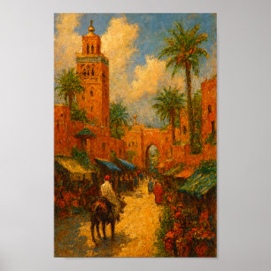 Affiche Balade illuminée à travers Marrakech Marocco Vinta