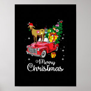 Affiche Balades de chèvre Rouge Voiture Noël