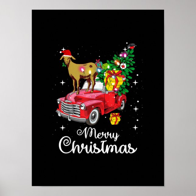 Affiche Balades de chèvre Rouge Voiture Noël (Devant)