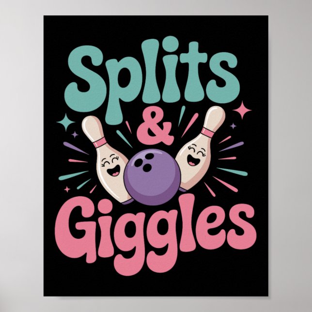 Affiche Balais Et Giggles Femmes Ou Filles Bowling (Devant)