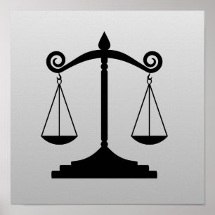 Affiche Balance de la justice sur un dégradé
