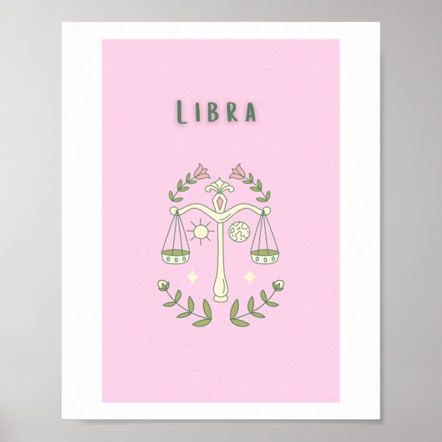 Affiche Balance rose, zodiaque, signe du zodiaque  (Devant)