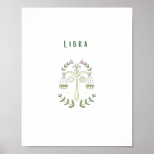 Affiche Balance rose, zodiaque, signe du zodiaque