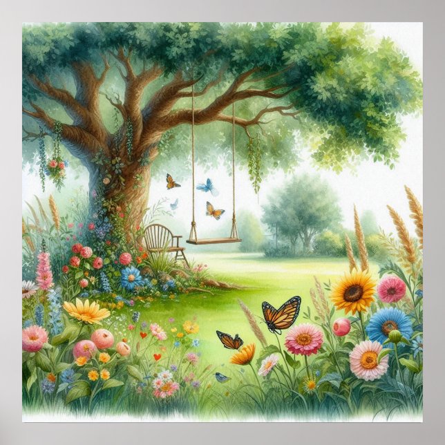 Affiche Balançoire de jardin paysage 7 (Devant)