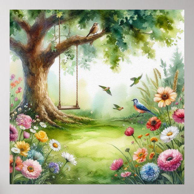 Affiche Balançoire de jardin paysage 8 (Devant)