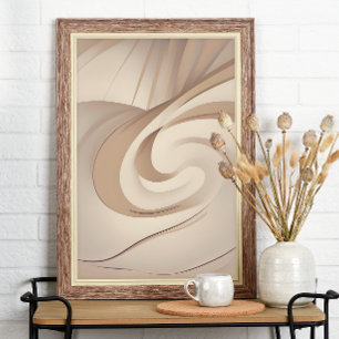 Affiche "Balayage Bio Beige"   Art Abstrait