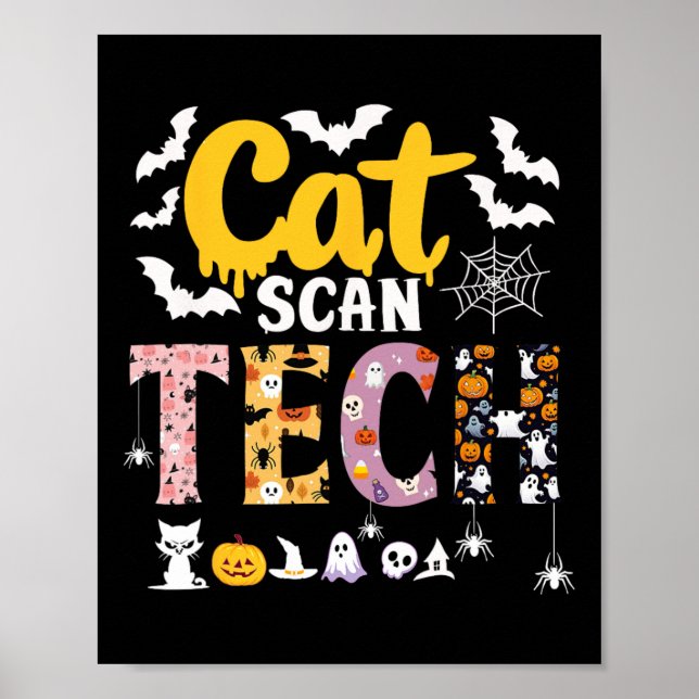 Affiche Balayage Cat Ct Rad Tech Halloween Costume Araigné (Devant)