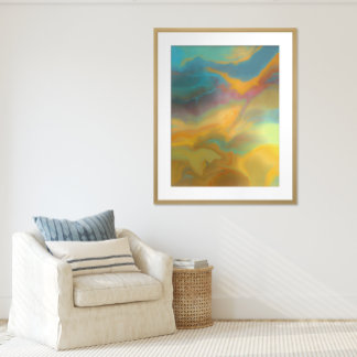 Affiche Balayage cosmique - Peinture Abstraite marbrée