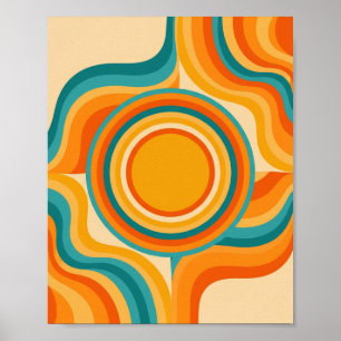 Affiche Balayage psychédélique rétro - Art moderne du mili