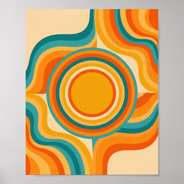 Affiche Balayage psychédélique rétro - Art moderne du mili (Devant)