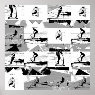 Affiche Balayons autour - Stunt Scooter Rider