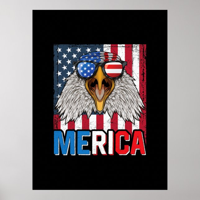 Affiche Bald Eagle Merica 4 juillet (Devant)