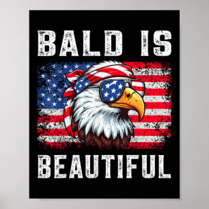 Affiche Bald Est Beau Amoureux Aigle Bandana Patriotique 4