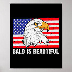 Affiche Bald est magnifique 4 juillet fête de l'Indépendan