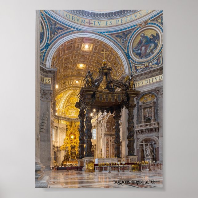 Affiche Baldachin Bernini Altar, Vatican (Devant)