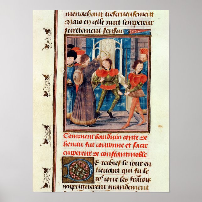 Affiche Baldwin I Sixième comte du Hainaut couronné (Devant)