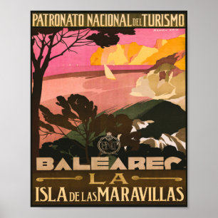 Affiche Baleares Espagne Vintage voyage