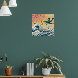 Affiche Baleia Celestial entre Cerejeiras – Arte IA