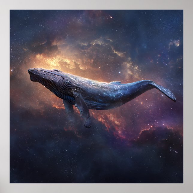 Affiche Baleine à bosse cosmique (Devant)