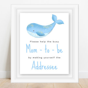 Affiche Baleine à l'aquarelle - Future maman destinataire