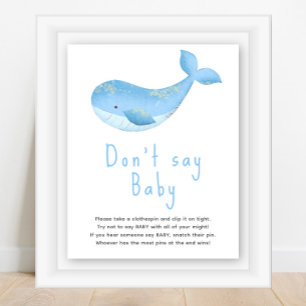 Affiche Baleine à l'aquarelle - Ne dis pas bébé