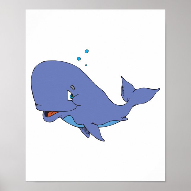 Affiche baleine à sperme mignonne (Devant)