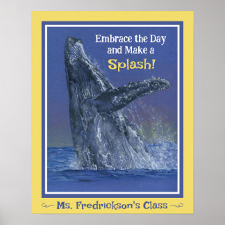 Affiche Baleine amusante Imprimer pour la classe Bordure j