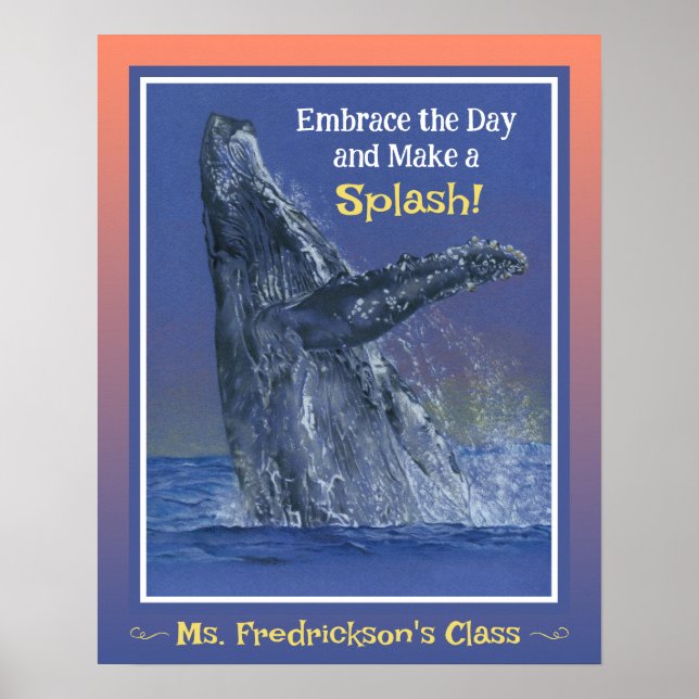 Affiche Baleine amusante Imprimer pour la classe Sunset Bo (Devant)