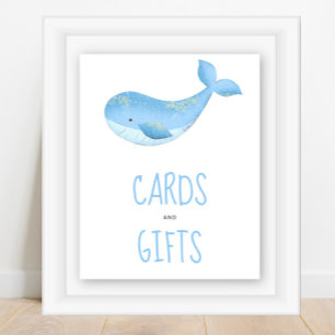 Affiche Baleine aquarelle - cartes et cadeaux