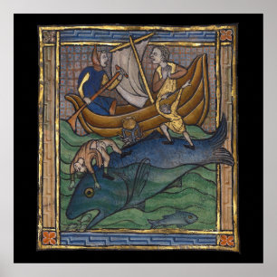 Affiche Baleine bestiaire médiévale c. 1270