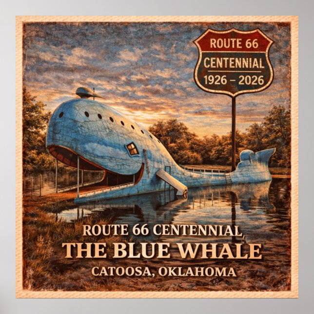 Affiche Baleine bleue de Catoosa Oklahoma Centennial (Devant)