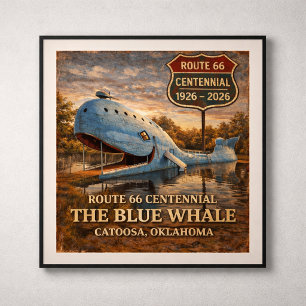 Affiche Baleine bleue de Catoosa Oklahoma Centennial