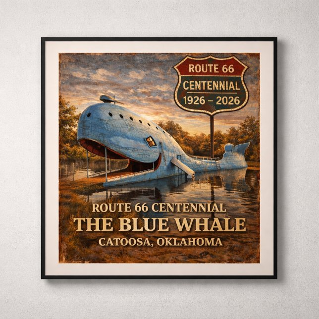 Affiche Baleine bleue de Catoosa Oklahoma Centennial (Créateur téléchargé)