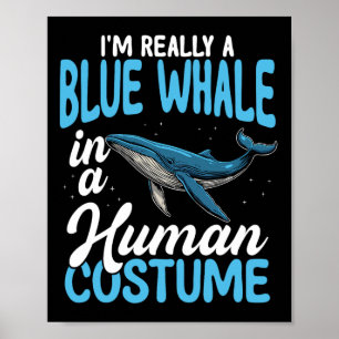 Affiche Baleine Bleue En Costume Humain Drôle