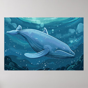 Affiche Baleine bleue Petite
