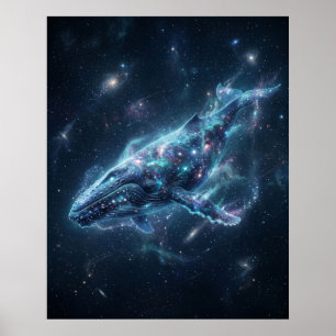 Affiche Baleine Cosmique Océan Stellaire