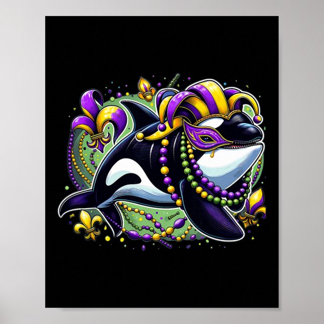 Affiche Baleine de Mardi Gras Orca (Devant)