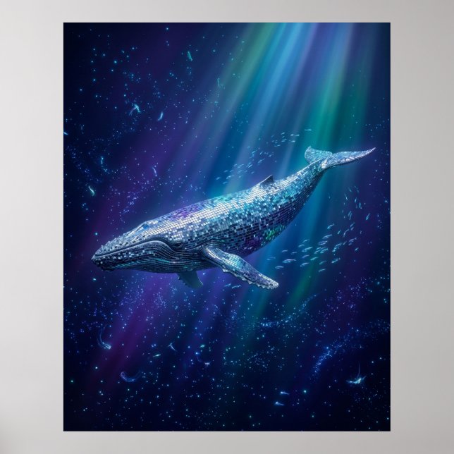 Affiche Baleine disco profonde lueur (Devant)