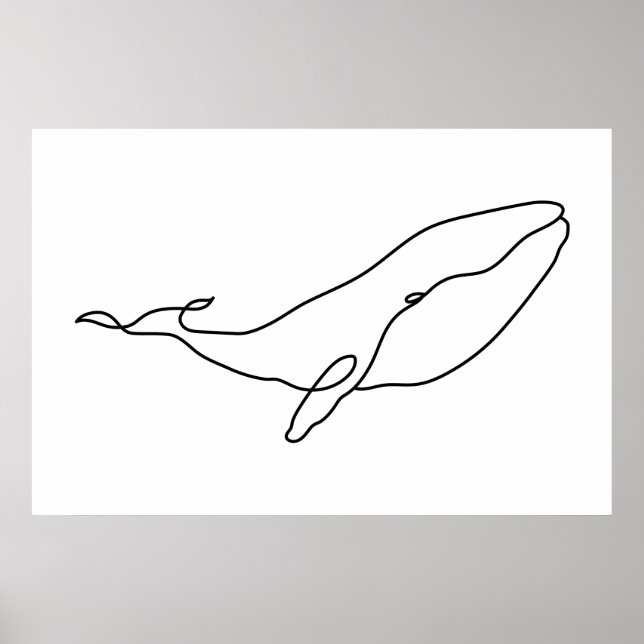 Affiche Baleine, illustration d'art en ligne (Devant)