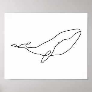 Affiche Baleine, illustration d'art en ligne