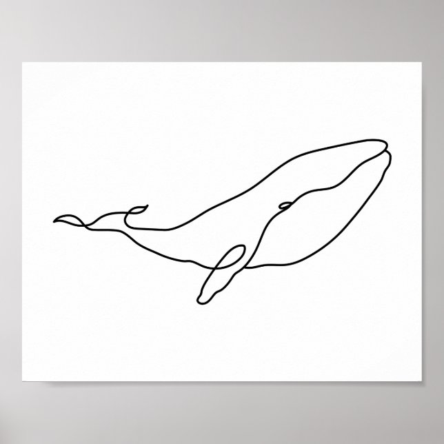 Affiche Baleine, illustration d'art en ligne (Devant)