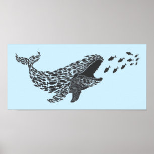 Affiche Baleine silhouette